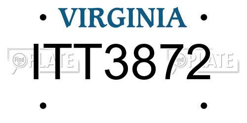 ITT3872 Virginia License Plate