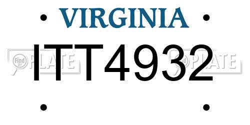 ITT4932 Virginia License Plate