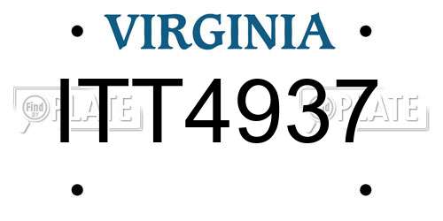 ITT4937 Virginia License Plate