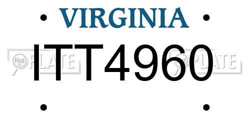 ITT4960 Virginia License Plate