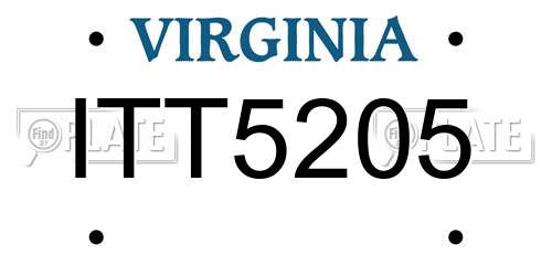 ITT5205 Virginia License Plate