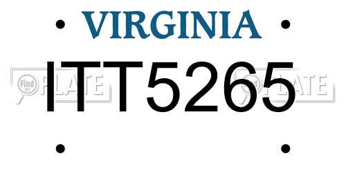 ITT5265 Virginia License Plate