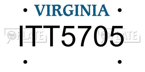 ITT5705 Virginia License Plate