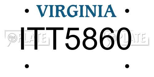 ITT5860 Virginia License Plate