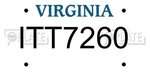 ITT7260 Virginia License Plate