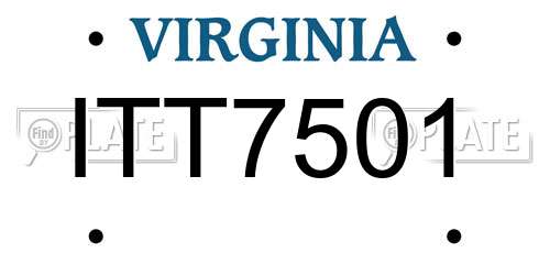 ITT7501 Virginia License Plate