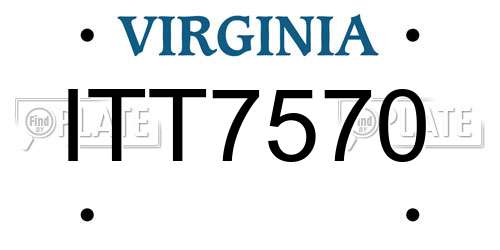 ITT7570 Virginia License Plate