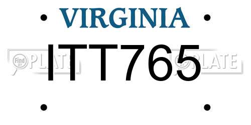 ITT765 Virginia License Plate
