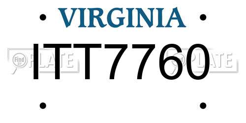 ITT7760 Virginia License Plate