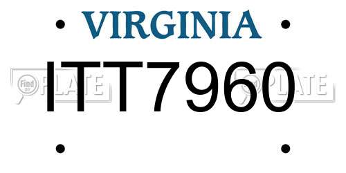 ITT7960 Virginia License Plate
