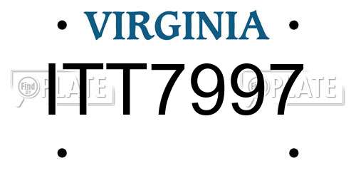 ITT7997 Virginia License Plate