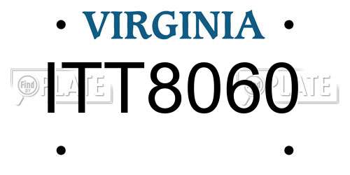 ITT8060 Virginia License Plate