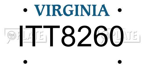 ITT8260 Virginia License Plate