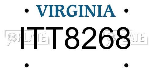 ITT8268 Virginia License Plate