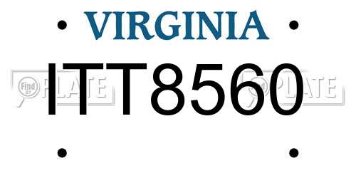 ITT8560 Virginia License Plate