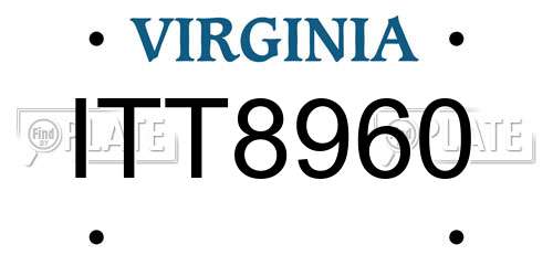 ITT8960 Virginia License Plate