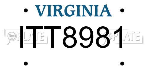 ITT8981 Virginia License Plate