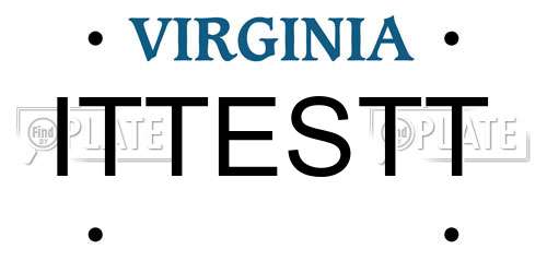 ITTESTT Virginia License Plate
