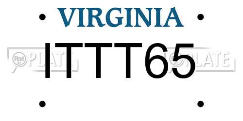 ITTT65 Virginia License Plate