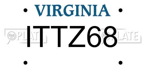 ITTZ68 Virginia License Plate
