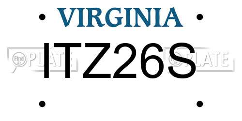 ITZ26S Virginia License Plate