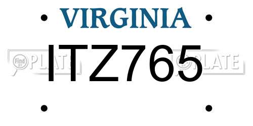 ITZ765 Virginia License Plate