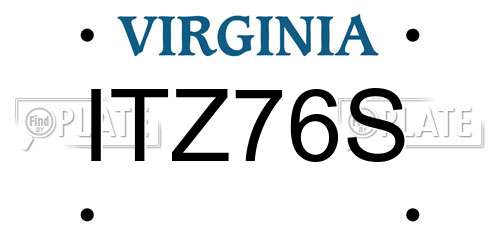 ITZ76S Virginia License Plate