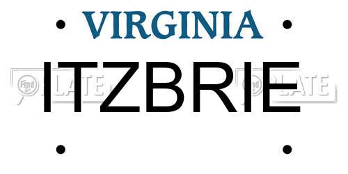 ITZBRIE Virginia License Plate
