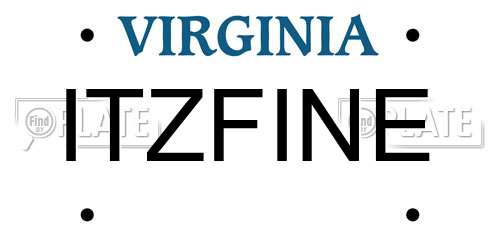 ITZFINE Virginia License Plate
