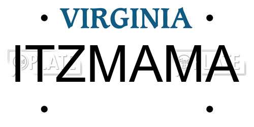 ITZMAMA Virginia License Plate