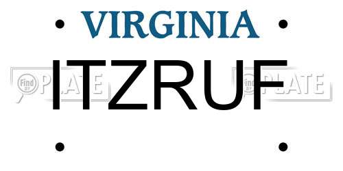 ITZRUF Virginia License Plate