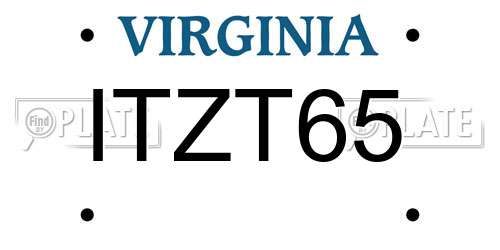 ITZT65 Virginia License Plate