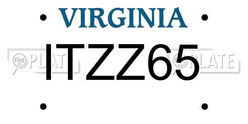ITZZ65 Virginia License Plate