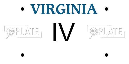 IV Virginia License Plate