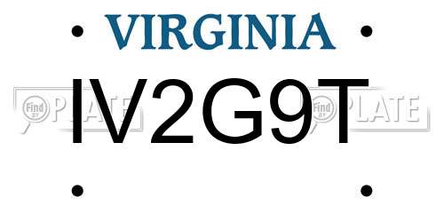 IV2G9T Virginia License Plate