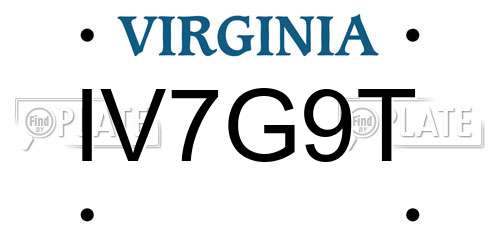 IV7G9T Virginia License Plate