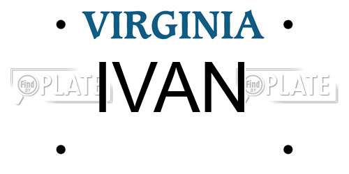 IVAN Virginia License Plate