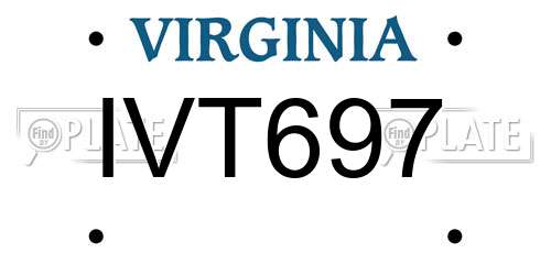 IVT697 Virginia License Plate