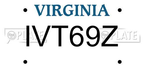 IVT69Z Virginia License Plate