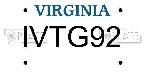IVTG92 Virginia License Plate