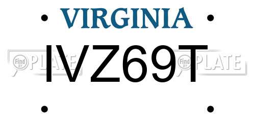 IVZ69T Virginia License Plate