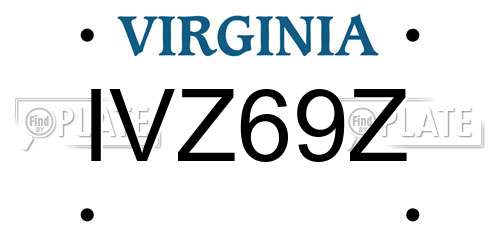 IVZ69Z Virginia License Plate