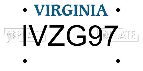 IVZG97 Virginia License Plate