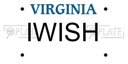 IWISH Virginia License Plate
