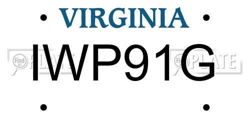 IWP91G Virginia License Plate