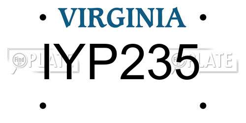 IYP235 Virginia License Plate