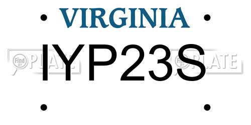 IYP23S Virginia License Plate
