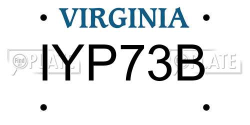 IYP73B Virginia License Plate