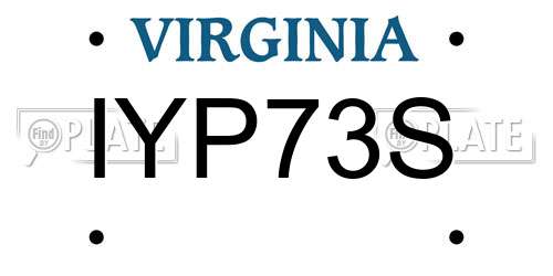 IYP73S Virginia License Plate