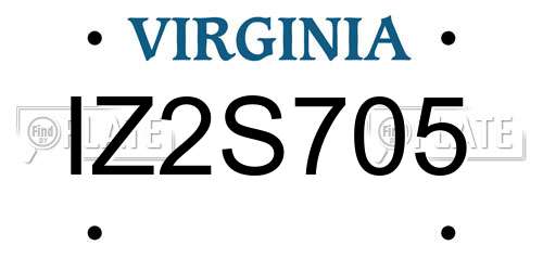 IZ2S705 Virginia License Plate